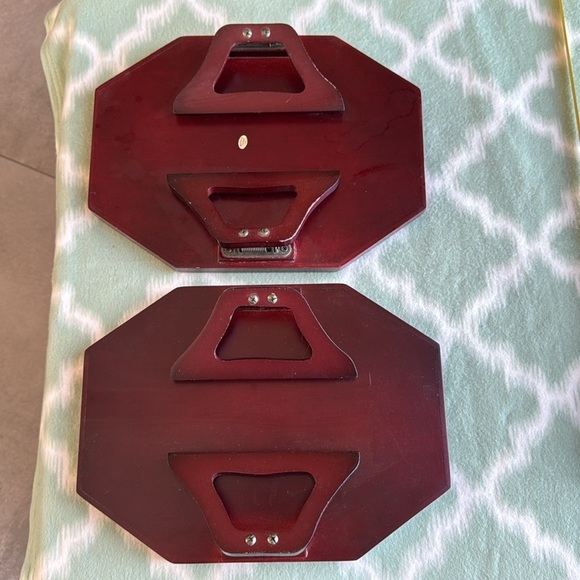 Wood Octagonal sofa armrest Trays - Picture 2 of 8